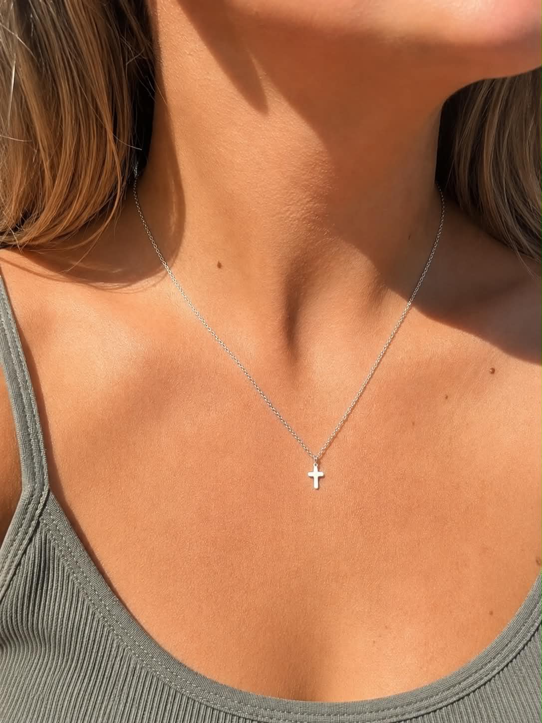 Handmade Necklace | White Cross