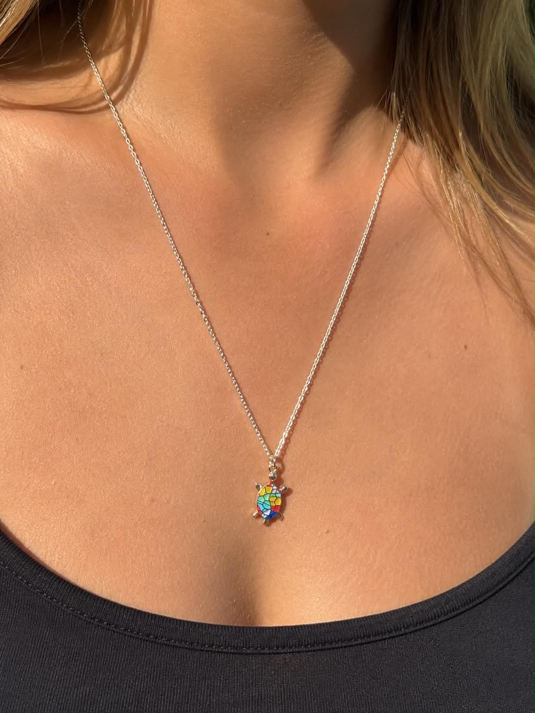 Handmade Necklace | Mosaic Sea Turtle
