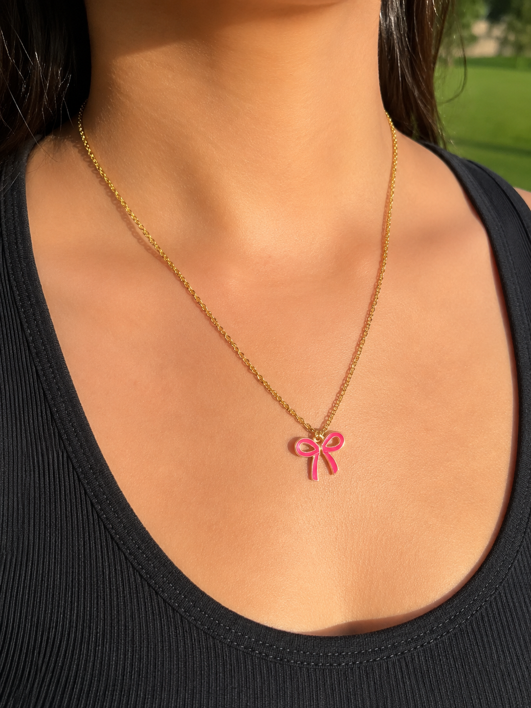 Handmade Necklace | Sweet Pink Bow