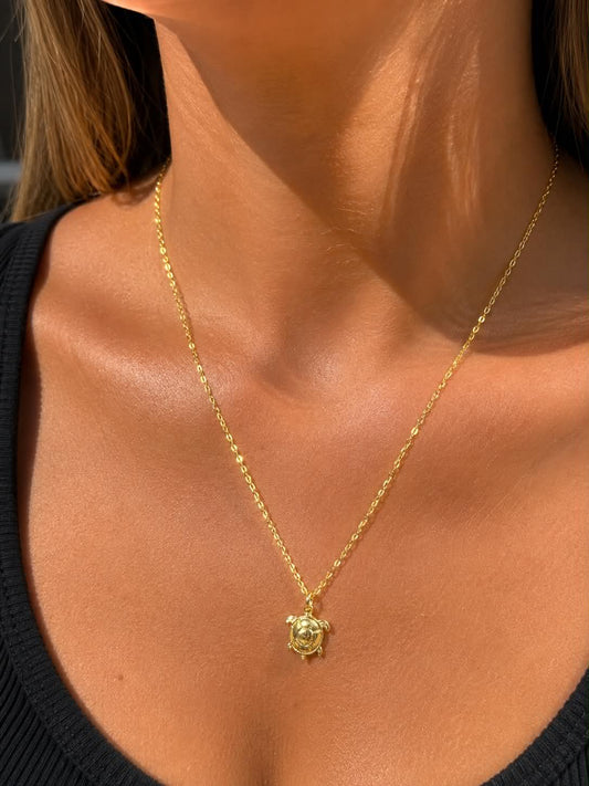 Handmade Necklace | Gold Sea Turtle