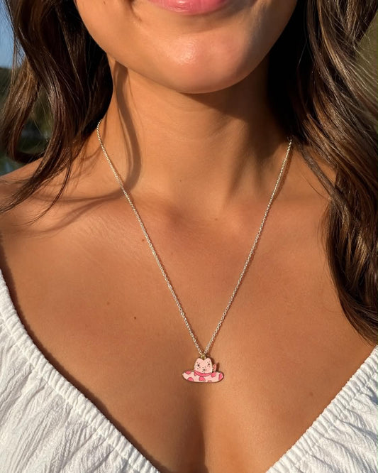 Handmade Necklace | Pink Cowgirl Hat