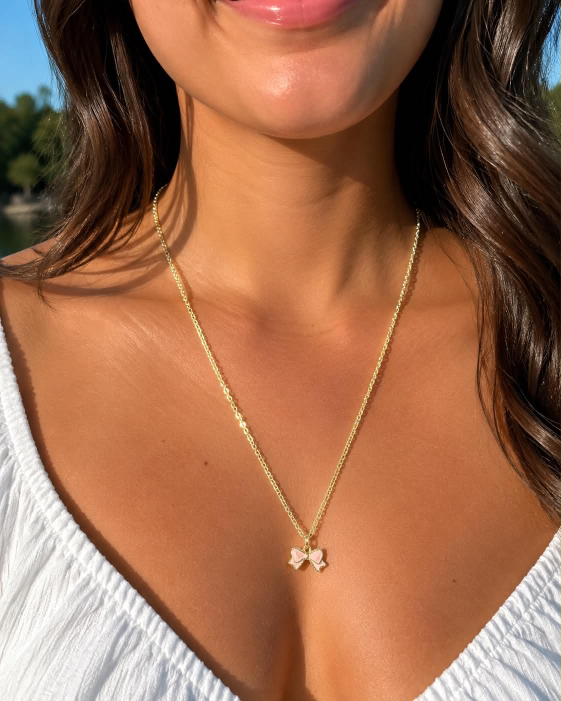 Handmade Necklace | Pink Bow