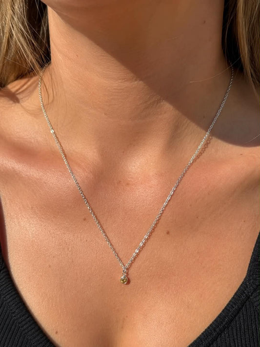 Handmade Necklace | Gold Birthstone Charm
