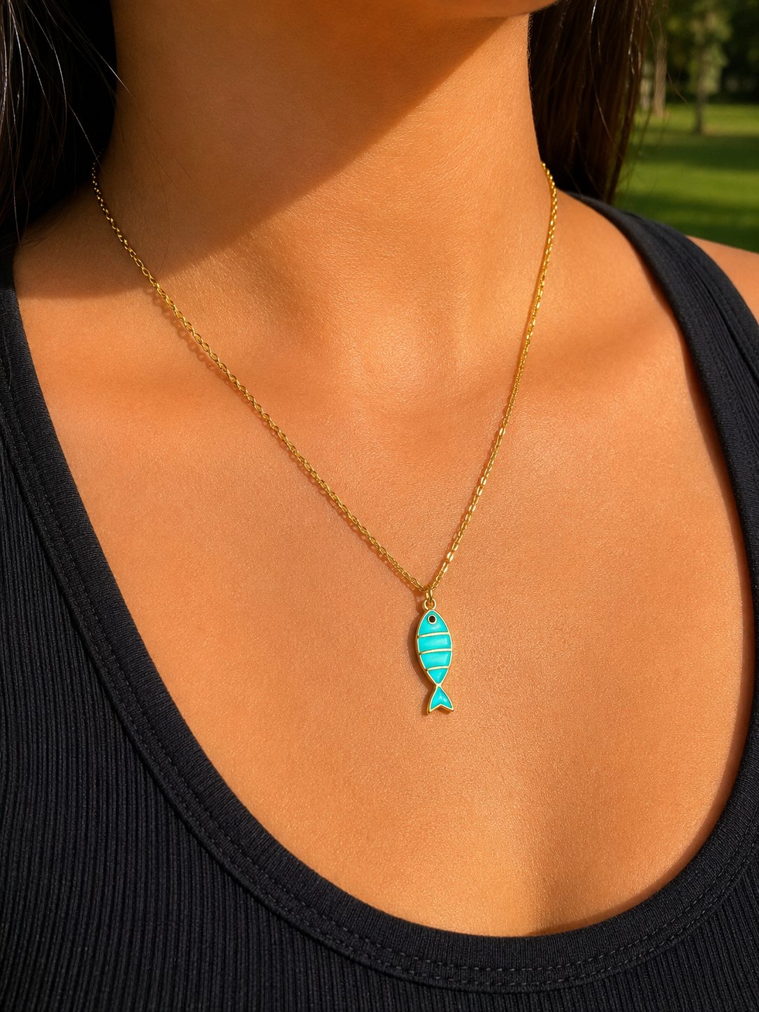 Handmade Necklace | Turquoise Fish
